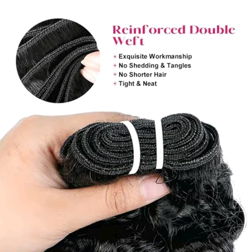 Burmese Curly Bundles Human Hair Unprocessed 100% Real Human Hair Burmese Bundles Water Wave Bundle For Quick Weave Double Weft Natural Black Color 14 16 18 Inch for black women