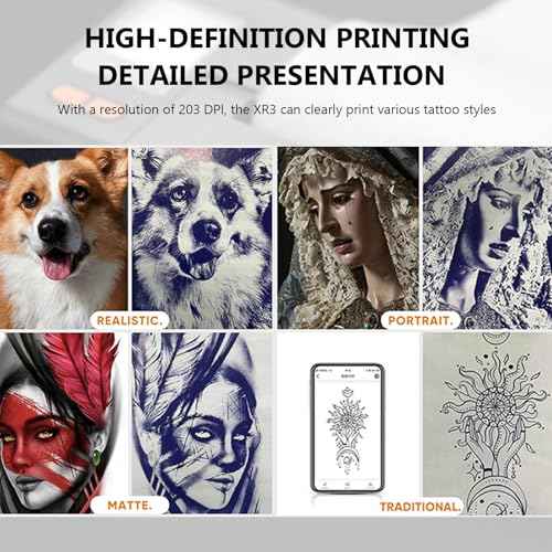 Tattoo Stencil Printer£¬Wireless Thermal Tattoo Printer Bluetooth Tattoo Transfer Printer with 10 Transfer Papers£¬Compatible with Smartphone/ipad&PC£¬Tattoo Supplies for Tattoo Artists&Beginners