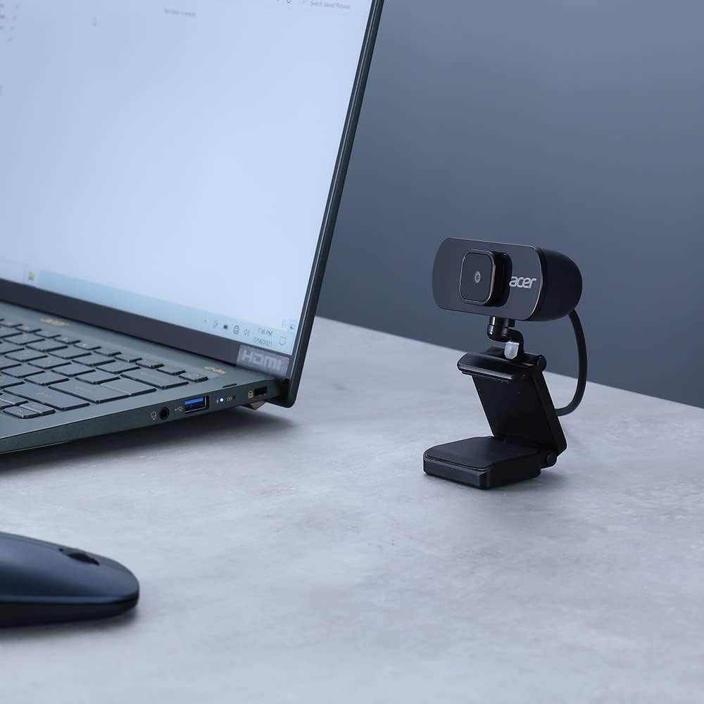 Acer Full HD USB Streaming 2MP Webcam | 1080P HD | 360° Rotation | Digital Microphone | Plug & Play for Desktop or Laptop PC | Stream for Zoom, Skype, Facetime, YouTube (Pack of 20)