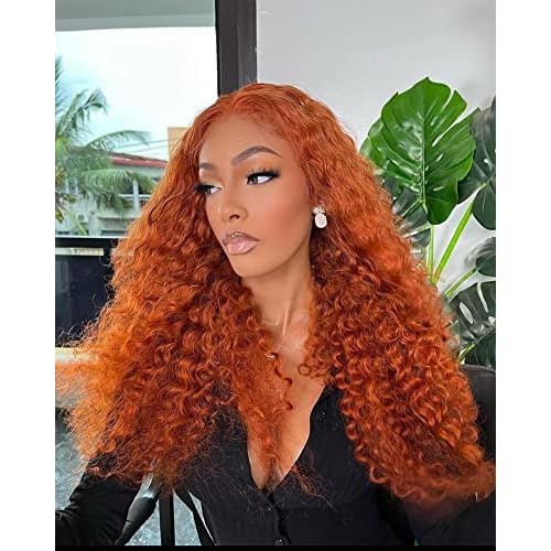 95g 26 Inch Braiding Hair #350 Ginger Bundles Human Hair Deep Wave Human Braiding Hair for Boho Braids 100% Virgin Hair One Bundle Hair Extension for Women