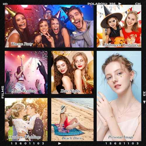 Glitter Freckles Face Tattoo, 30PCS Gold Body Glitter Temporary Tattoos Sparkle Patches for Women, Waterproof Fake Freckles,Festival Rave Outfits Festival Decorations (Gold)