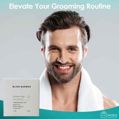 World Amenities Blind Barber Artisan Hand Soap Square - Case of 300 - Organic Hand Soap Bar Set