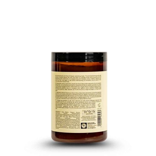 LINANGE Hydranourish Mask - Hydrating & Nourishing Milk, Keratin, and Olive Oil Hair Mask, 1000ml / 33.8 oz.
