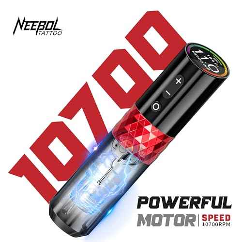 Neebol Tattoo Kit, Wireless Tattoo Pen Cordless Tattoo Gun Set With 20 Cartridge Needles Complete Tattoo Machine Kit for Beginners and Artists Tattoo Supplies Equipment (Black)