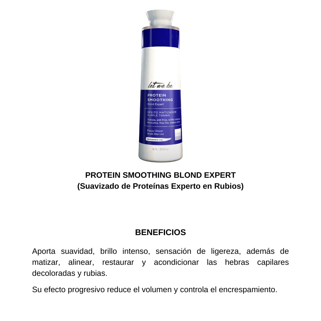 Let Me Be Blond Expert Purple Toning Mask 1000ml / 33.8 oz – Protein Smoothing Treatment for Blonde, Bleached, or Highlighted Hair – Anti-Frizz, Shine, Deep Hydration