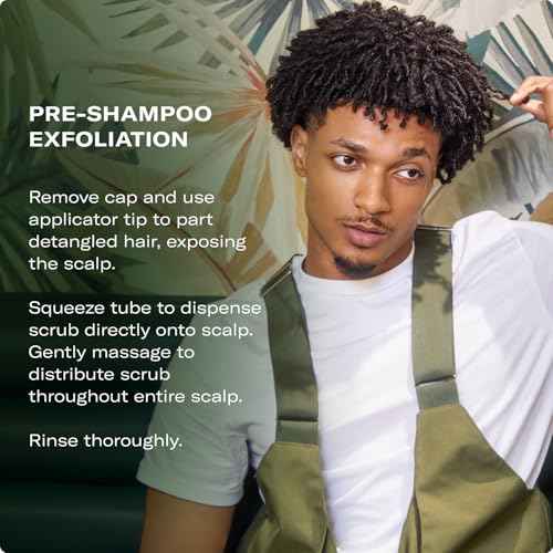 Mielle Organics Rosemary & Mint Sugar Exfoliating Scalp Scrub - Gentle Pre-Shampoo Dry Scalp Treatment for Oil & Product Buildup - Biotin Infused Non-Drying, Moisturizing Formula (6 Fl Oz)