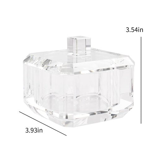 Marvala Crystal Makeup Storage Jars, Clear Candy Containers, Transparent Empty Storage Jar for Makeup, Loose Powder, Bath Salts, Vanity Organizer, Desk Decor for Rings