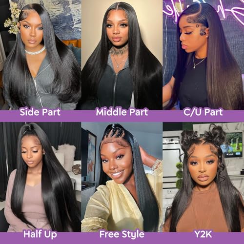 22Inch 13x6 Lace Front Wigs Human Hair 210 Density Straight HD Lace Front Wigs Human Hair Pre Plucked with Baby Hair Glueless Wig Virgin Hair Lace Front Wigs for Women (13X6 Straight Wig, 22Inch)