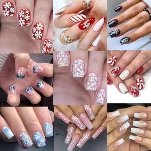 30Pcs Snowflake Nail Art Stickers Winter Christmas Nail Decals White Snowflakes Nails Designs 3D Self Adhesive Nail Supplies for Women DIY New Year Winter Holiday Manicure Decorations Accessories