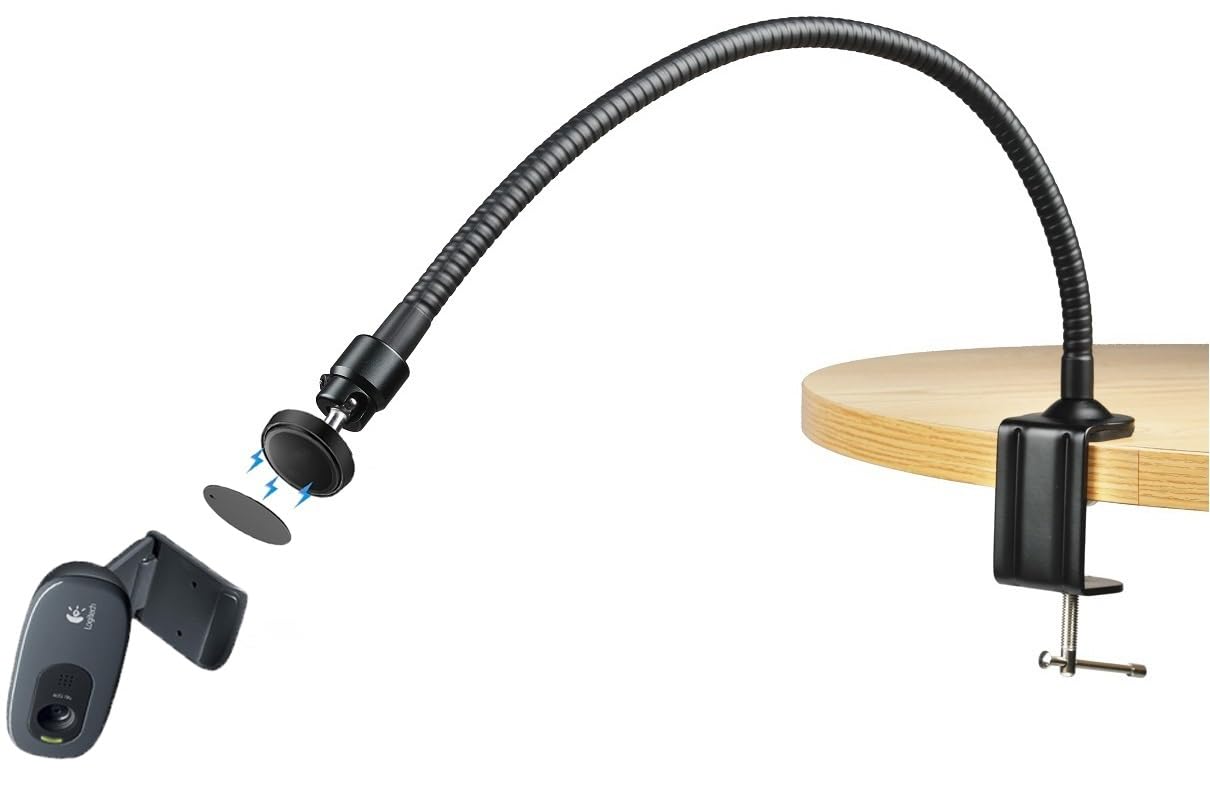 AceTaken Brio 101 Webcam Stand, Magnetic Webcam Clamp Mount Holder Compatible with Logitech Brio 101 100/Brio 301 300/Brio 501 500/Brio 4K/C270/C310 webcams