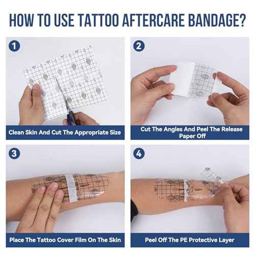 Tattoo Aftercare Second Skin Tattoo Cover Up Patch - 6 Inches x 2 Yards Tattoo Wrap, Breathable, Waterproof, Transparent, Latex-Free Film, Protective Tape for Skin Recovery