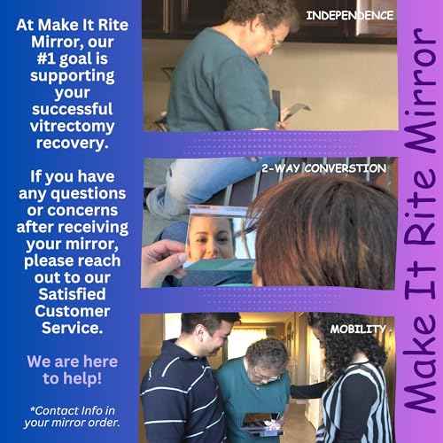 8" Wide 2-Way Make It Rite Mirror for Face Down Vitrectomy Eyesight and Proning Lung Recovery | Easy to Watch TV During Face Down Recovery