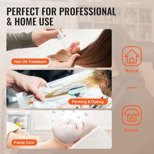 VEVOR Hair Steamer, 2 in 1 UV Ozone Hair & Facial Steamer with Detachable Bonnet Hood, Nano Ionic Face Steamer with 360¡Æ Rotatable Sprayer for Deep Conditioning, Perfect for Salon Spa Home Beauty