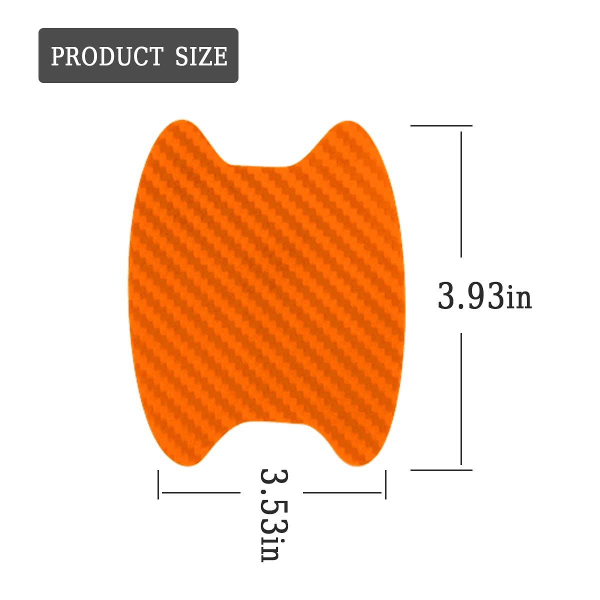 4PCS Car Door Handle Protector Sticker, Universal Carbon Fiber Anti-Scratches Auto Protective Film, Car Door Side Paint Cover Guard Stickers Fit for Most Car Handles (Orange/4PCS)