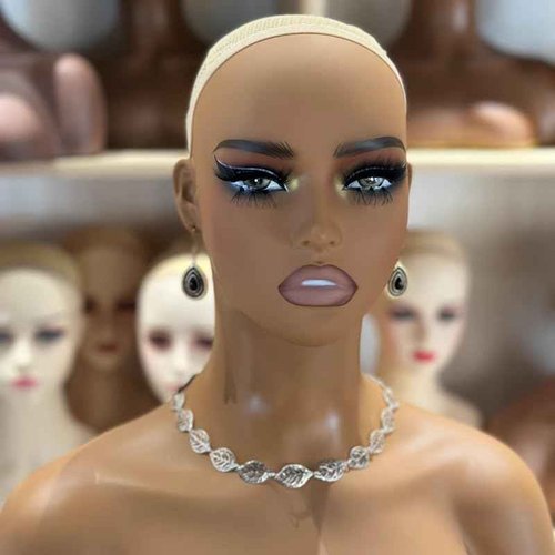 JINGFA Half Body Mannequin Head with Shoulders with Support Hole Realistic Display and Styling for Wigs, Jewelry, Clothing Displaying