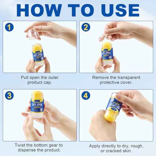 60% Urea Cream Stick plus 2% Salicylic Acid, Maximum Strength Urea Foot Cream Callus Remover for Dry Cracked Heels, Hands, Knees,Exfoliating Moisturizer, Dead Skin Remover Foot Balm 1.4oz (1pcs)