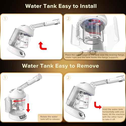 Easy to Clean Facial Steamer, Portable Nano Ionic Face Steamer for Facial Deep Cleaning, with 360¡Æ Rotating Arm, 300ML Large Capacity, with Aromatherapy Diffuser, Warm Mist