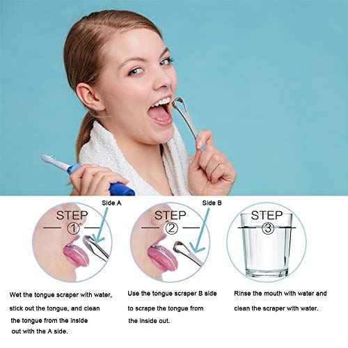 New Version Tongue Scraper Cleaner for Adults & Kids, Medical Grade Metal Tongue Brushes Set for Fresh Breath Dental Eliminate Bad Breath in Seconds (4 pcs)