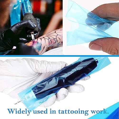 Urknall 223pcs Large Machine Covers with RL and Grip Cover Set, 20Pcs 1203RL 200Pcs Tattoo Pen Covers 3Pcs Grip Tape 1203RL Tattoo Pen Bags Blue Tattoo Pen Sleeves For Tattoo Kit Tattoo Supplies