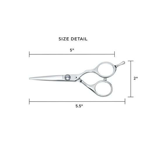 Cricket S2 Elite Series Shears 500 Professional Hair Cutting Scissors - 5-Inch Barber & Stylist Hair Scissors with Convex Edge Blades, Durable Swedish Steel, Leaf Spring Tension, Hand-Polished Finish