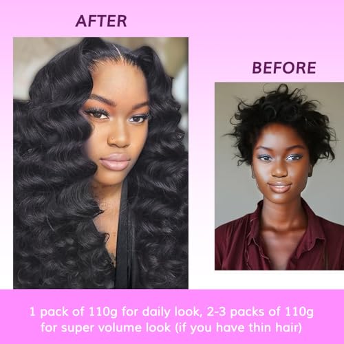 IDN BEAUTY Genius Weft Deep Wave Clip In Hair Extensions Human Hair For Black Girl Women, Virgin Hair Longer Lifespan, Invisible Seamless PU Weft Clip Ins, 14 Inch 100g 7Pcs Natural Black