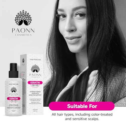 Keratin Hair Perfume, Keratin-Enriched Mist, UVA & UVB Protection Fragrance, Long-Lasting Scent, Hair Care Smoothness & Shine