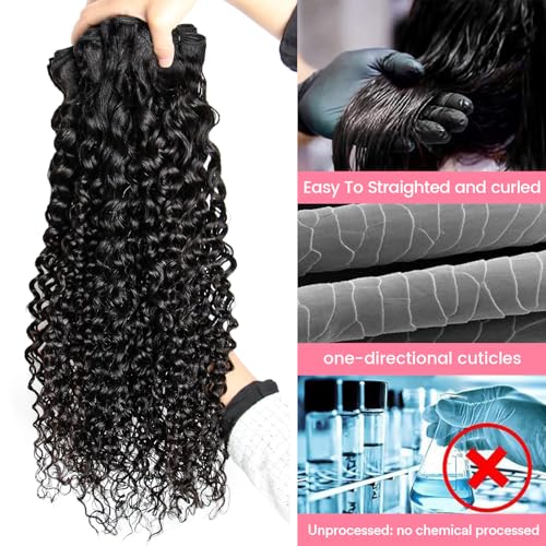 12A Human Hair Bundles Water Wave Bundles Human Hair,3 Bundles 22 24 26 Inch Triple Lifespan Virgin Remy Hair£¬100% Unprocessed Brazilian Virgin Hair£¬Weft Wet and Wavy Extensions for Black Women