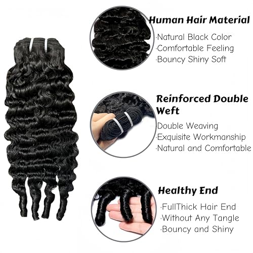 Burmese Curly Bundles Human Hair 14 16 18 Inch 12A Grade 100% Unprocessed Brazilian Virgin Hair Weave with Spriral End 3c4a Quick Weave Real Human Hair Natural Black Hair Extensions