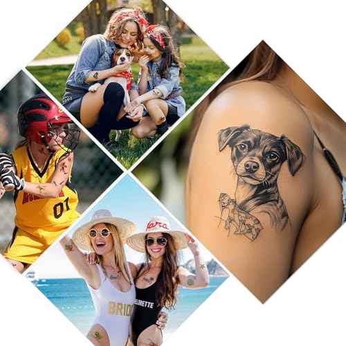 Printable Temporary Tattoo Paper for INKJET Printer, 12-Sets Custom Tattoo Printer Sticker 8.5X11", DIY Personal Clear Transfer Paper for Kids, Family, Christmas, Birthdays, Parties, Festivals