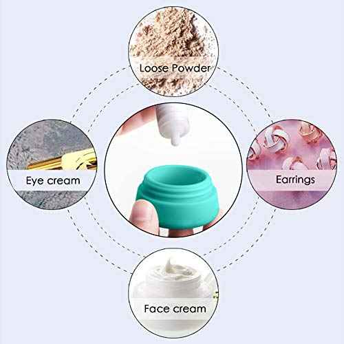 Cosywell Travel Containers Sets Silicone & PP Cream Jars for Toiletries Empty Lotion Leak-proof & TSA Approved Bottles Accessories with Hard Sealed Lids for Cosmetic Makeup Face Cream (9 Jars)