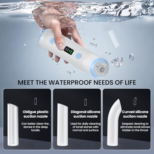 Tonsil Stone Remover with Camera, Electronic Tonsil Stone Removal Kit with LED Light,3 Suction Levels,Fight Bad Breath,Tonsil Stone Vacuum,USB Rechargeable