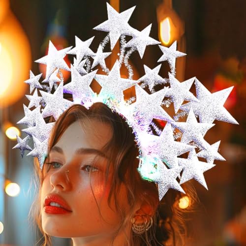 Light Up Stars Headbands Sparkly Led Nightclub Hair Band Rave Party Costume Hair Accessories for Women