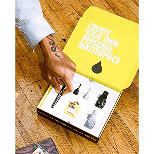 Inkbox Freehand Ink Temporary Tattoos Pro Kit - Draw Long-Lasting Ideal Present for Any Level of Artist - Temp Tattoo Kit and Drawing Last Up to 2 Weeks (Pro Kit)