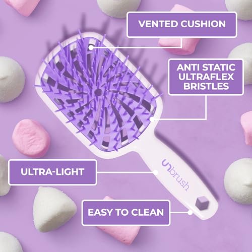 FHI Heat UNbrush Plus ? Curly Hair Brush for Gentle & Effective Detangling on Wet or Dry Fragile Hair Types ? Detangler Brush w/ 84 UltraFlex Bristles, Ultra-light, Vented, Anti Static Hairbrush
