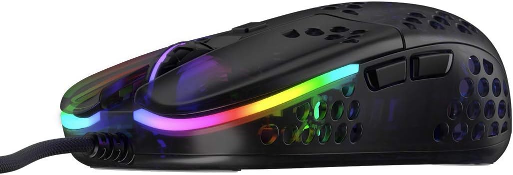 XTRFY MZ1, Ultra-Light Wired Gaming Mouse, Cutting-Edge Pixart 3389 Sensor, Unique Shape for Optimum Aim, Adjustable RGB Lighting, Zy’s Rail Edition