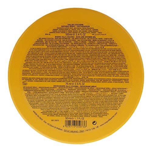 Acqua Di Parma Colonia Unisex 3-Piece Set (3.4 Oz Eau De Cologne + 2.5 Oz Hair and Shower Gel + 1.7 Oz Deodorant Spray)