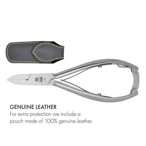 Pedicure Ingrown Nippers FINOX Surgical Steel Toe Nail Clippers German Stainless Steel Podiatry Tool in Leather GERmanikure Solingen p127
