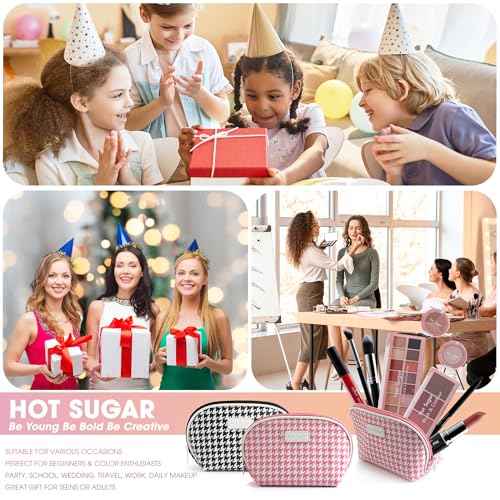 Hot Sugar All in One Makeup Kit, Makeup Set for Women, Girls Makeup Kit for Teens with Eyeshadow, Blush, Contour, Highlighter, Concealer, Lipstick, Lip Gloss, Eyeliner and Brush (Pink)