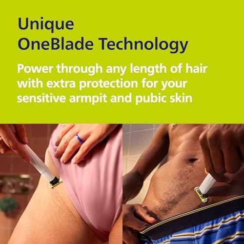 Philips Norelco OneBlade Intimate, Designed for Pubic Grooming, Trim & Shave with Extra Skin Protection, Waterproof, Model QP1924/70