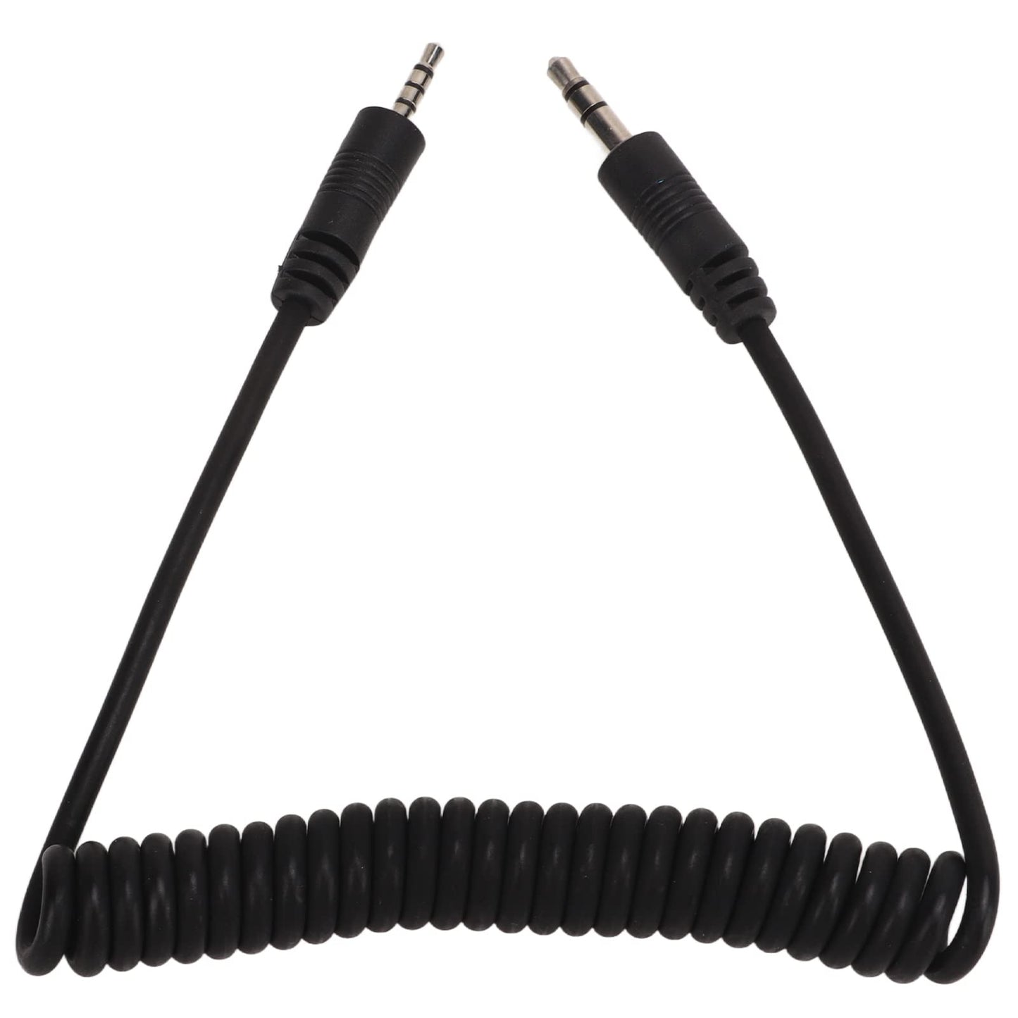 2.5mm Flash Sync Cable, 3.5mm Male to Male Coiled Cord, Spring Design, Stable Without Delay, for V LUX, Series, for GF, GH, G, L, LC, FZ All Series