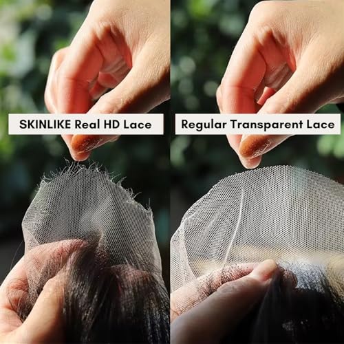 Water Wave Skinlike Real HD Lace 6x6 Closure Only Human Hair, 0.09mm Ultra-thin Invisible Swiss Curly HD Lace Deep Part Closure Pre Plucked 12A Virgin Wet n Wavy Single Knot Natural Black 14Inch