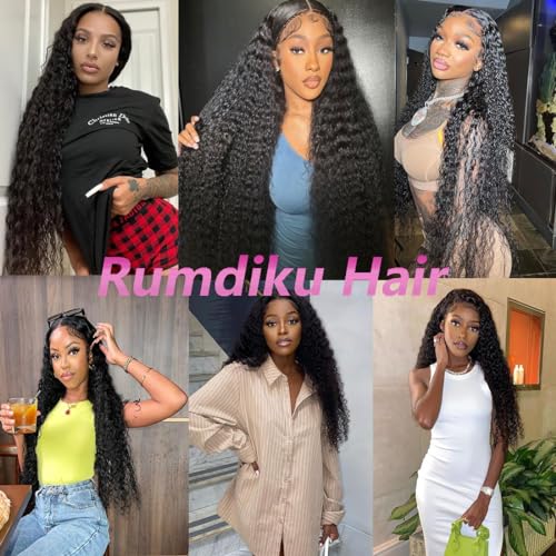 20 Inch 13x6 HD Transparent Lace Front Wigs Human Hair 200% Density Deep Wave Frontal Wigs Human Hair Curly Wigs for Women Human Hair Pre Plucked with Baby Hair Curly Lace Front Wig Glueless Wigs