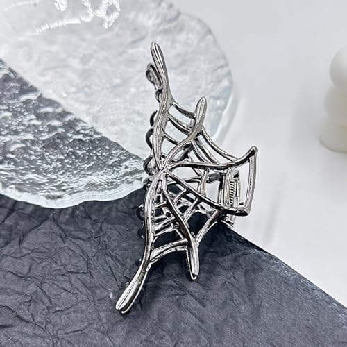3Pca Halloween Black Hair Claw Clips For Women And Girls, Metal Spiders Web Nonslip Spooky Barrette Headband Hair,Large Spider Clips For Styling Accessories Halloween Christmas Gifts
