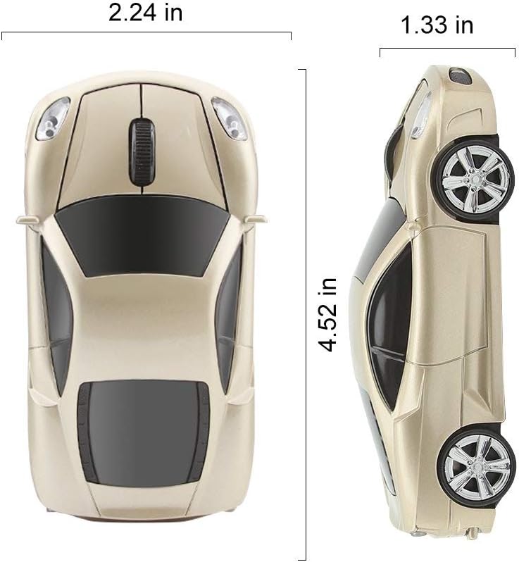 2.4Ghz Wireless Car Shape Mouse 3D Optical Gaming Mice USB Mini Receiver for PC Laptop Computer
