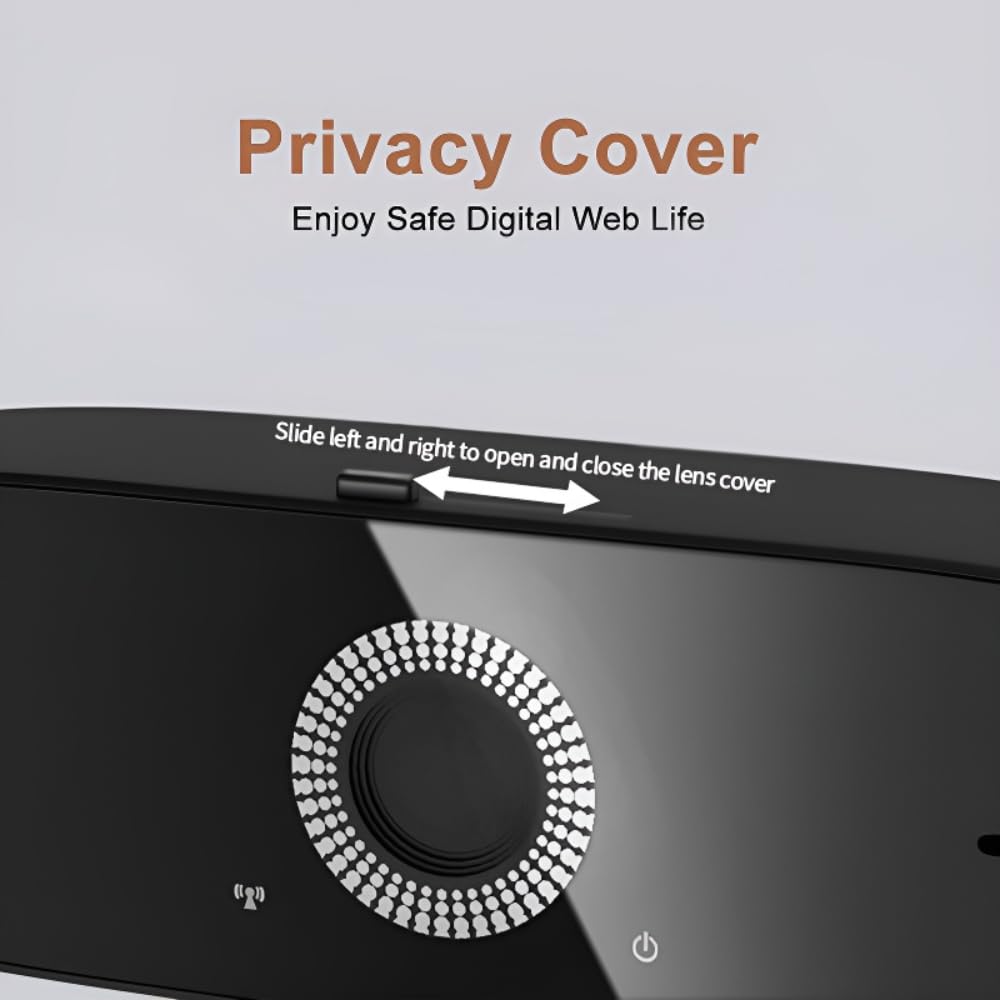 4K Webcam,Tripod,Compatible with PC/Laptop/Mac, Computer Camera with Low-Light Correction, AI Noise-Canceling Microphone, Adjustable Field of View, Built-in Privacy Shutter, Ideal for Meetings