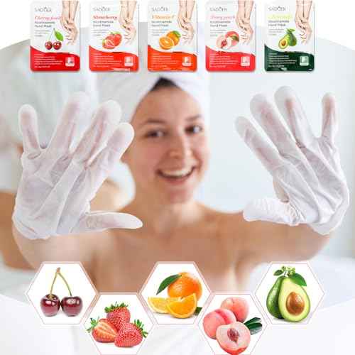 24 Pcs Fruits Beauty Hand Mask Bulk Hydrating Hand Moisturizing Gloves Treatment Mask for Spa Kit Sleeping Skincare Gift Beauty Kits for Women