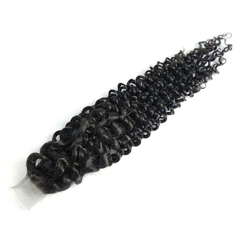 Brazilian Curly 2x6 Lace Closure 100% Unprocessed Human Virgin Hair Deep Curly Closure Pre-Plucked Hairline Kinky Curly Closure With Baby Hair (20inch, 2x6 curly closure)