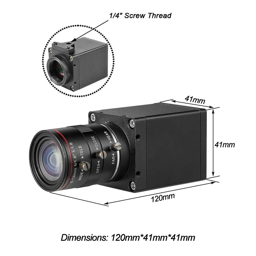 3G-SDI & HDMI Simultaneous Output 1080@60/50/30/25P,1080@60/50i HD Digital Camera,1/2" CMOS Sensor Manual Lens Live Broadcast Power Adapter SDI Cable Free Click Extra Saving Below (Lens 6-12mm)