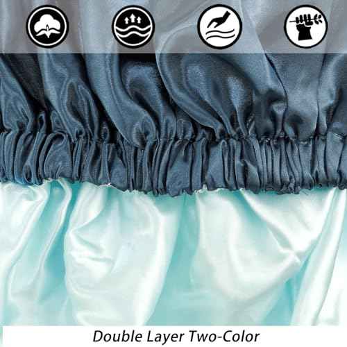 Satin Bonnet Silk Bonnet Hair Bonnet for Sleeping-Slouchy Beanie Hat Satin Sleep Cap for Women's Natural & Curly Hair(Blue Zircon)