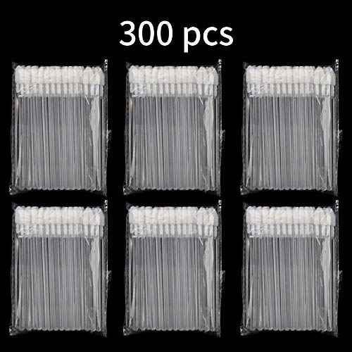 300 Pieces Disposable Lip Brushes Premium Lipstick Gloss Wands Applicator Makeup Tool Kits, Clear Handle
